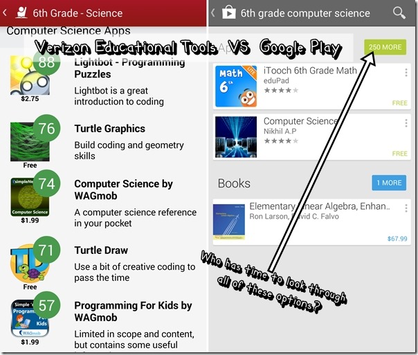 Verizon Educational Tools vs Google Play