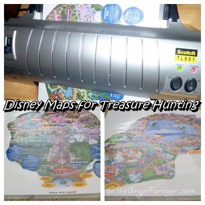 Disney Park maps in the laminator